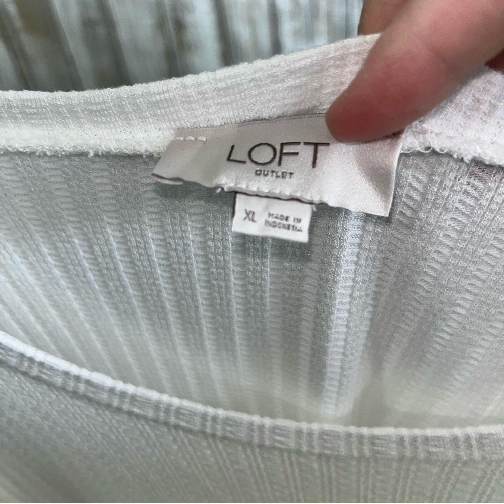 Loft White Knit Blouse - Picture 4 of 4